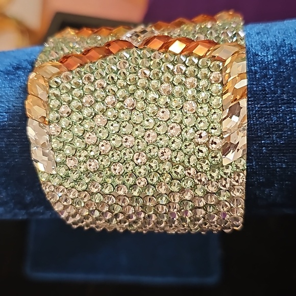 Large Embellished Rhinestone Cuff - Picture 2 of 4